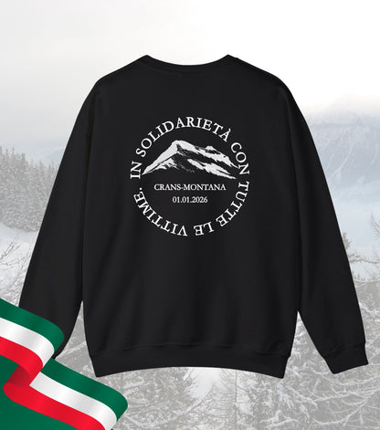 Soli-Sweatshirt Crans-Montana Gedenken an Opfer 100% Spenden des Nettoerlös an Opfer und Hinterbliebene