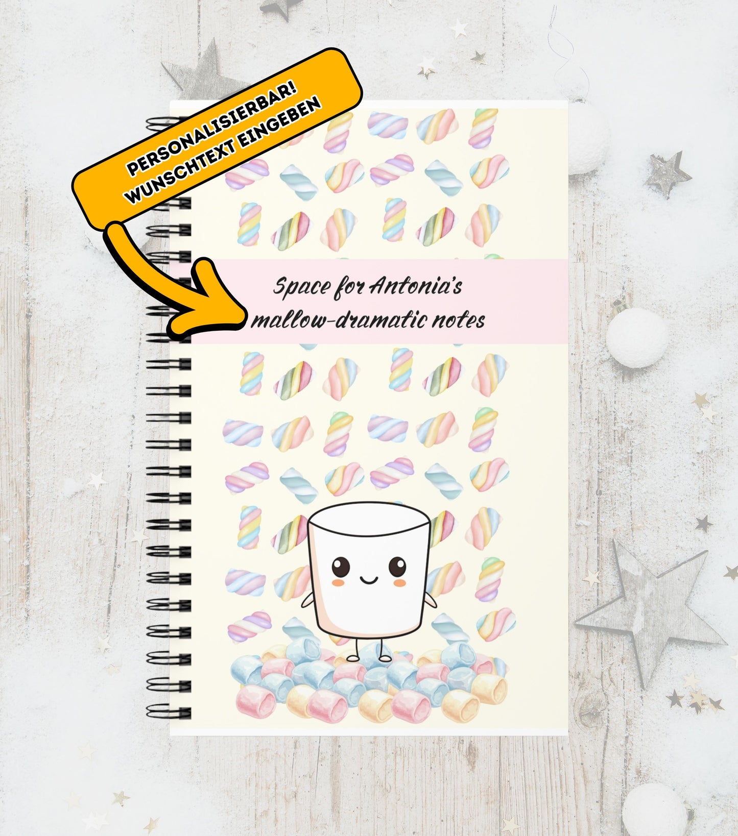 Marshmallow Notizheft (personalisiert)