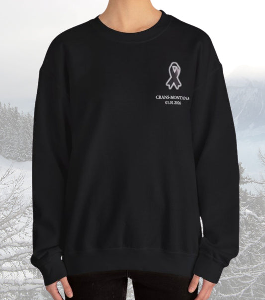 Soli-Sweatshirt Crans-Montana Gedenken an Opfer 100% Spenden des Nettoerlös an Opfer und Hinterbliebene