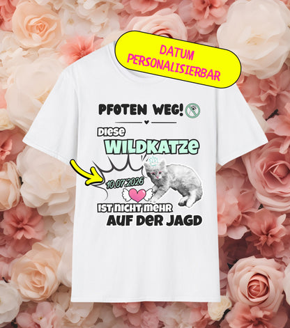 JGA T-Shirt Wildkatze nicht mehr auf der Jagd (personalisierbar)