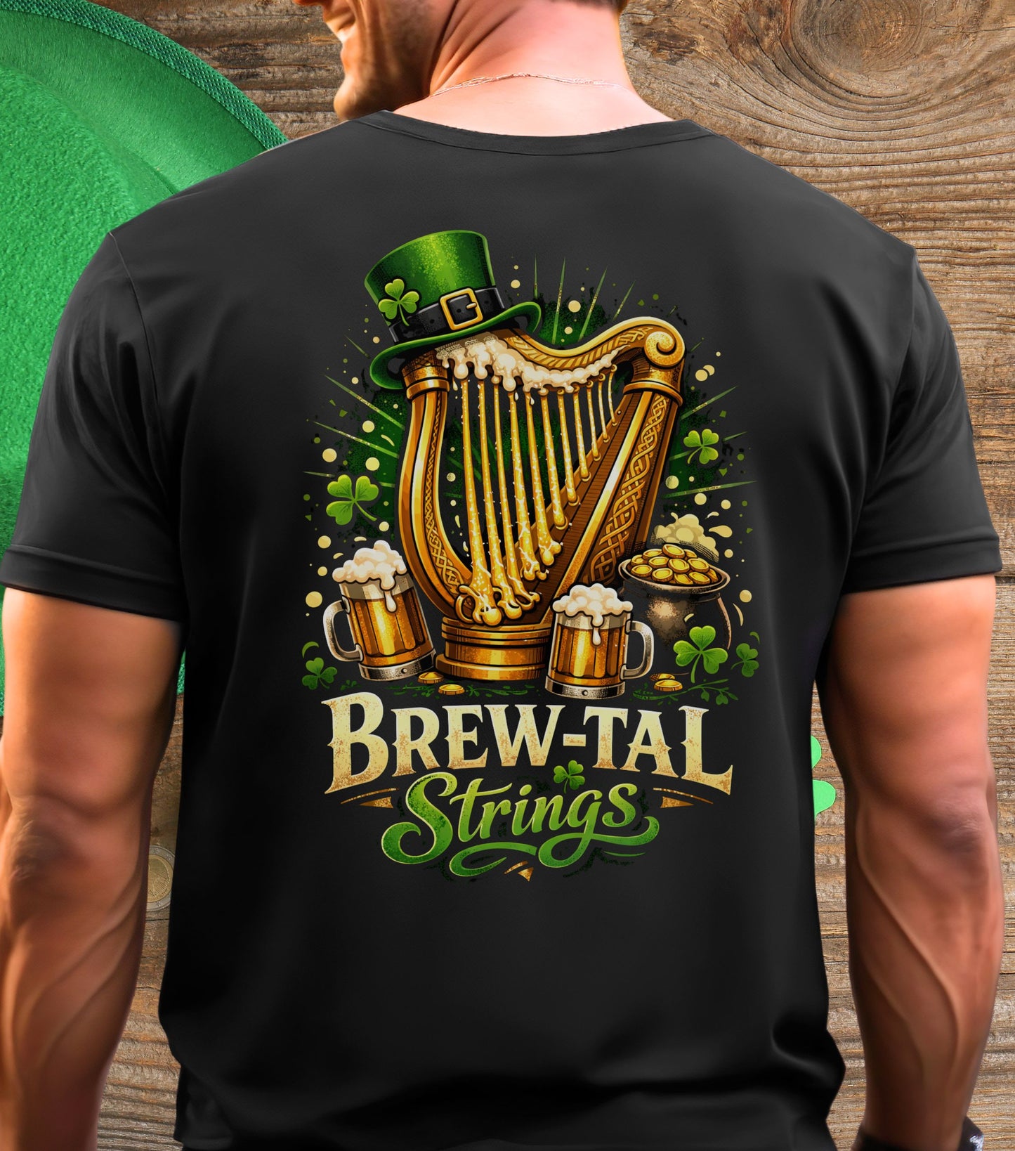 Happy St. Patrick's Day Brew-tal Strings T-Shirt