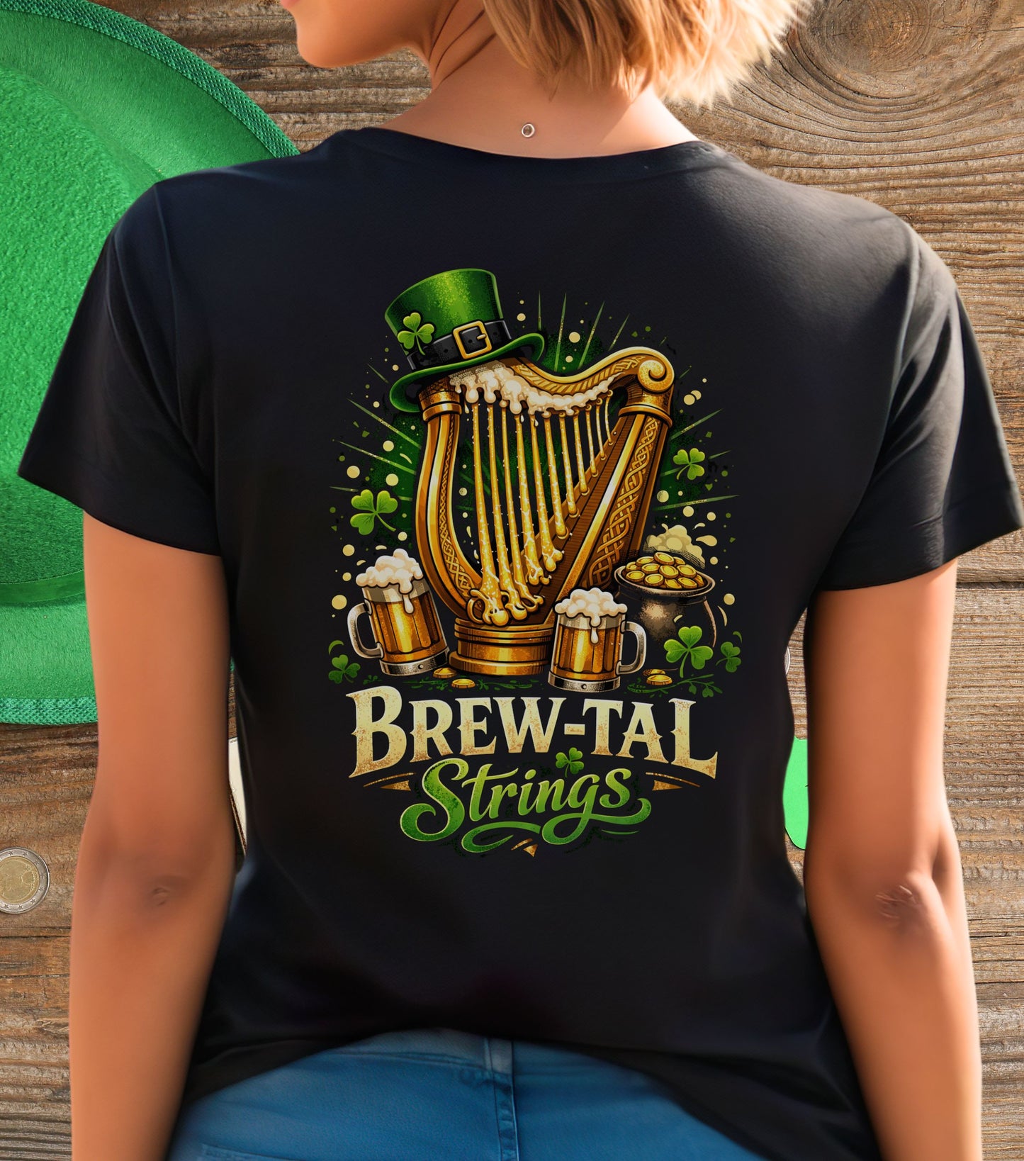 Happy St. Patrick's Day Brew-tal Strings T-Shirt