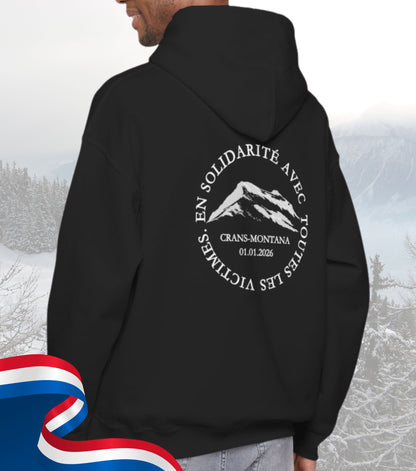 Soli-Hoodie Crans-Montana in Gedenken an die Opfer. 100% Nettoerlöse werden gespendet!