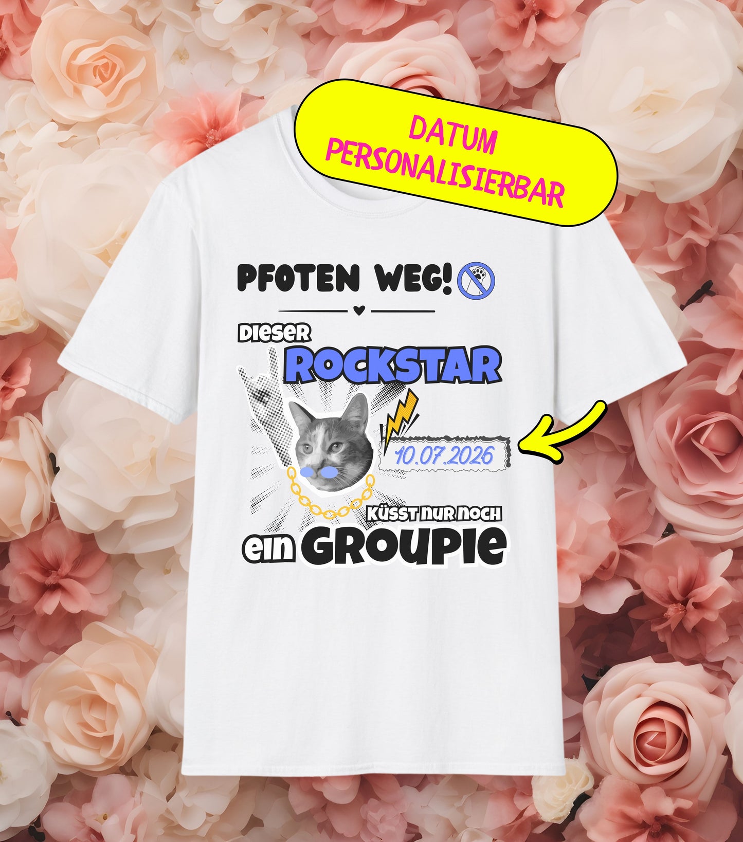 JGA T-Shirt Rockstar küsst nur noch ein Groupie (personalisierbar)