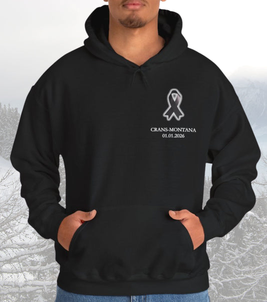 Soli-Hoodie Crans-Montana in Gedenken an die Opfer. 100% Nettoerlöse werden gespendet!