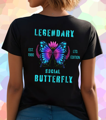 Legendary Social Butterfly Geburtsjahr T-Shirt (personalisiert)