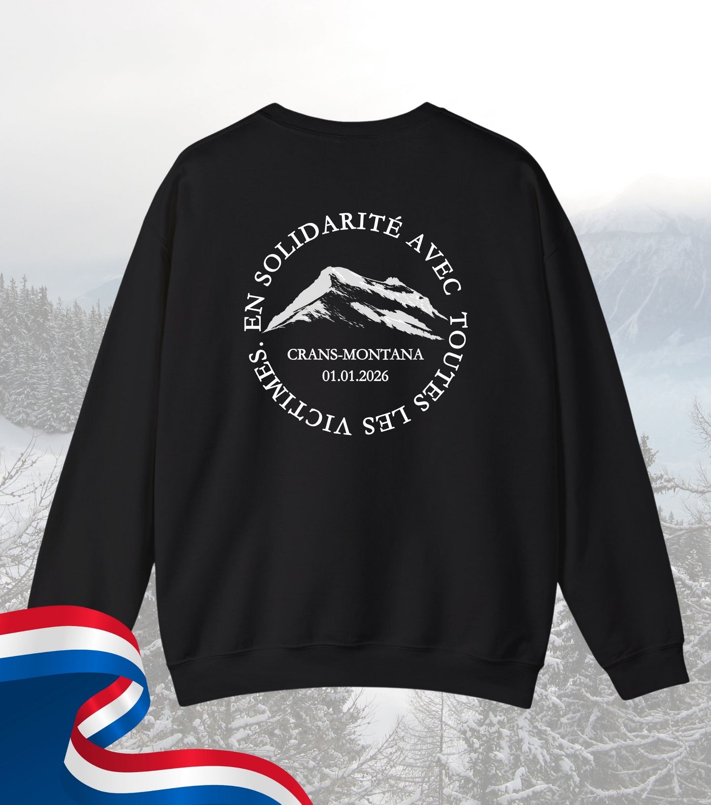 Soli-Sweatshirt Crans-Montana Gedenken an Opfer 100% Spenden des Nettoerlös an Opfer und Hinterbliebene