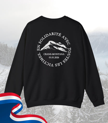Soli-Sweatshirt Crans-Montana Gedenken an Opfer 100% Spenden des Nettoerlös an Opfer und Hinterbliebene