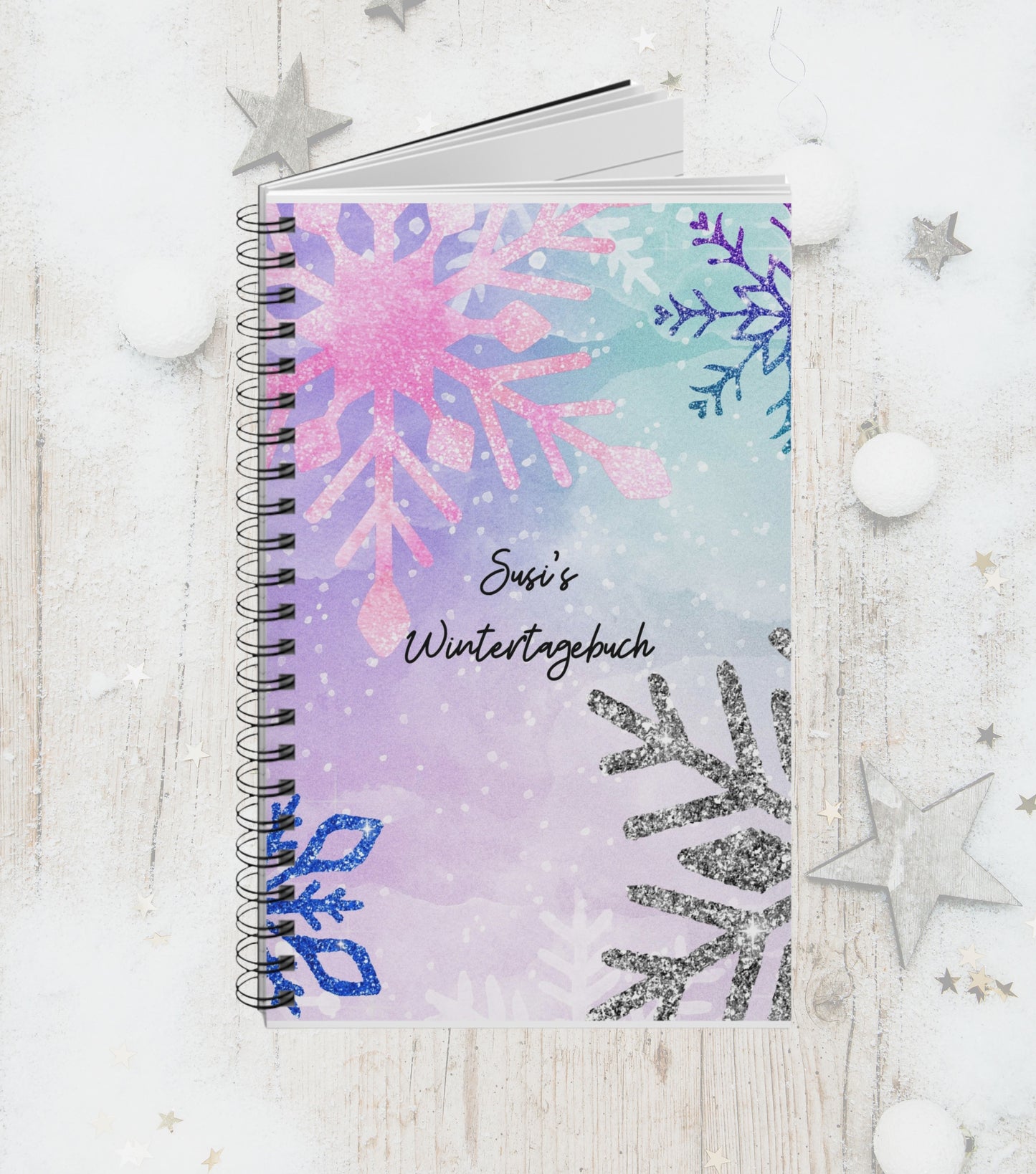 Schneeflocke Notizheft (personalisiert)