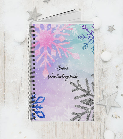 Schneeflocke Notizheft (personalisiert)